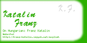 katalin franz business card